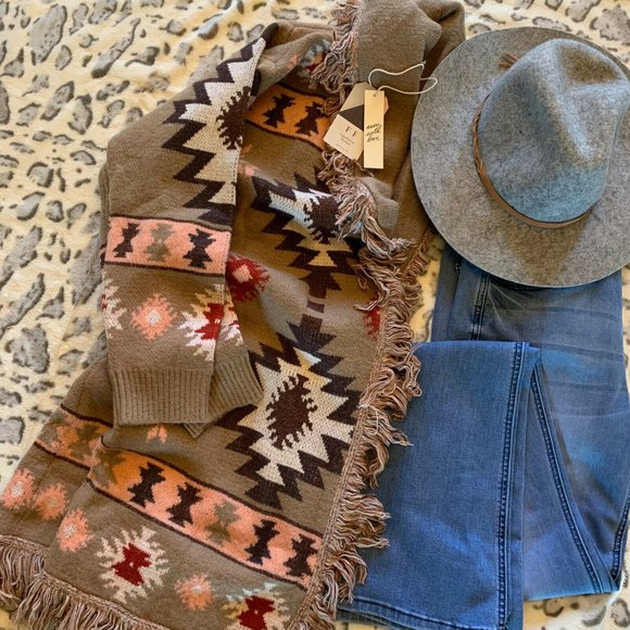 New Aztec Fringe Cardigan Sweater Coat - Picture 4 of 8